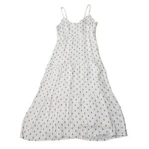 Jessica Simpson White Multi Tiered Midi Sleeveless Adjustable Tank Top Sun Dress